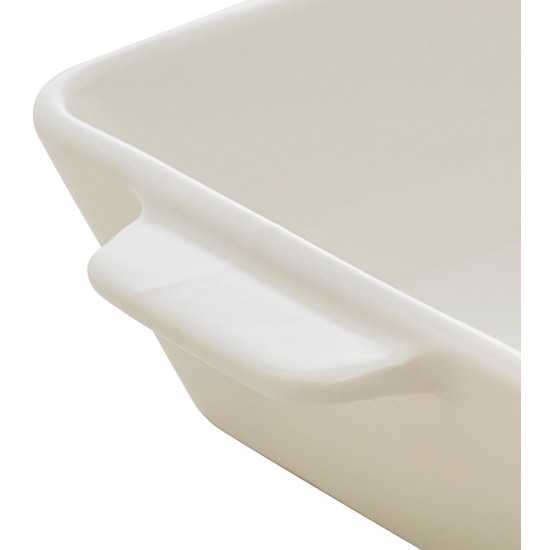 Refratário 23,5x15x5cm Porcelana Com Alça Basic Branco